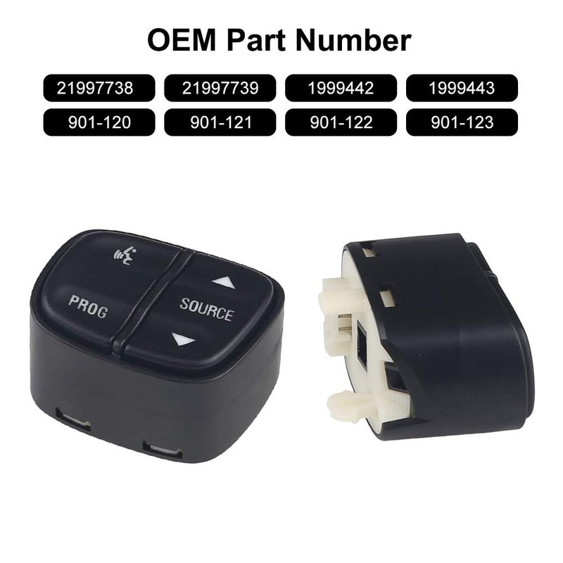 WMPHE Steering Wheel Control Switch Button Compatible with Chevy Silverado Tahoe GMC Envoy Sierra Yukon Hummer H2 Buick Cadillac Escalade 2003-2007 Replacement for 21997738 21997739 1999442 1999443 - Image 3